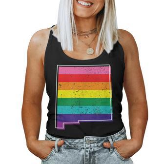 Rainbow New Mexico Gay Pride Flag Vintage Women Tank Top | Mazezy