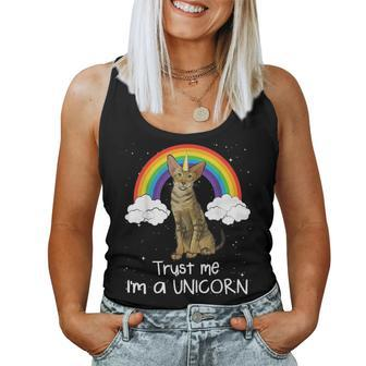 Rainbow Serengeti Trust Me I'm A Unicorn Cat Women Tank Top | Mazezy