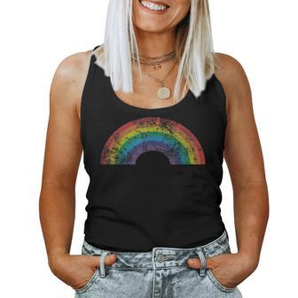Rainbow Vintage Retro 60S 70S 80S Style Gay Pride Pride Month s Women Tank Top | Mazezy