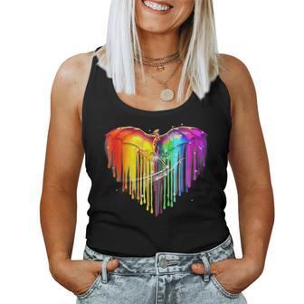 Rainbows Dragons Heart For Lgbt Gay Lesian Pride Women Tank Top | Mazezy