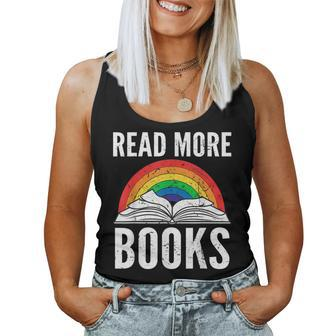 Read More Books School Reading Vintage Retro Rainbow Teacher Women Tank Top Basic Casual Daily Weekend Graphic - Thegiftio UK
