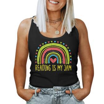 Reading Jam Rainbow Cute Teacher Librarian Bookworm For Teacher Women Tank Top | Mazezy