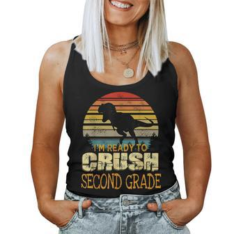 Ready To Crush Second 2Nd Grade Dinosaur Back To School Boys Women Tank Top - Seseable