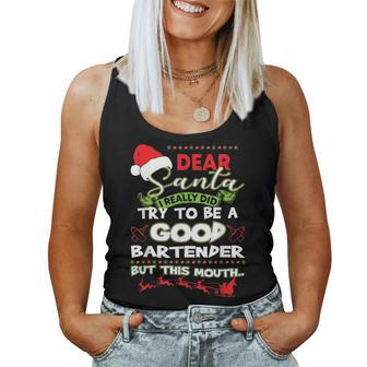 I Really Did Try To Be A Good Bartender Christmas Women Tank Top | Mazezy