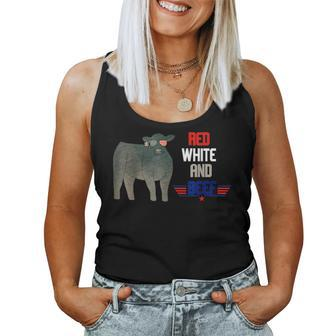 Red White And Beef Funny Women Tank Top Basic Casual Daily Weekend Graphic - Thegiftio UK