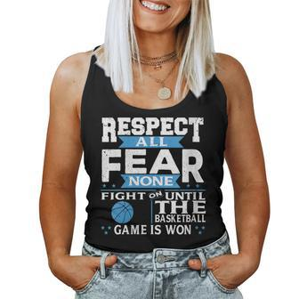 Respect All Fear None Motivational Basketball Quote Women Tank Top | Mazezy