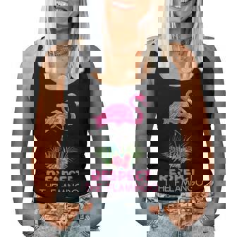 Respect The Flamingo Watercolor Pink Flamingo Saying Women Women Tank Top | Mazezy