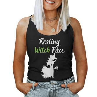 Resting Witch Face Halloween Fall Trick Or Treat Sassy Women Tank Top | Mazezy