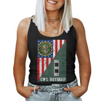 Retired Army Chief Warrant Officer Two Cw2 Half Rank & Flag Women Tank Top | Mazezy CA