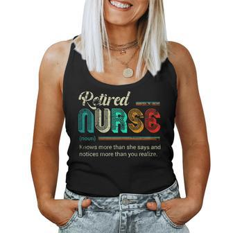 Retired Nurse Definition Quote Vintage Style Women Tank Top | Mazezy