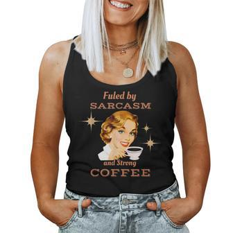 Retro 1950S Housewife Sarcasm & Strong Coffee Women Tank Top | Mazezy