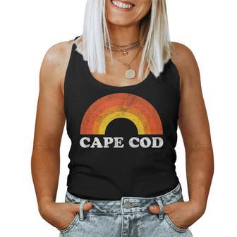 Retro Cape Cod Massachusetts Rainbow Vintage Throwback Girls Women Tank Top | Mazezy