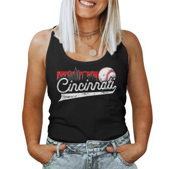 Retro Cincinnati Vintage Baseball Softball Lover Women Men Women Tank Top Weekend Graphic - Thegiftio UK