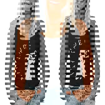 Retro Cute Little Ghost Boo Halloween Costume Women Tank Top | Mazezy