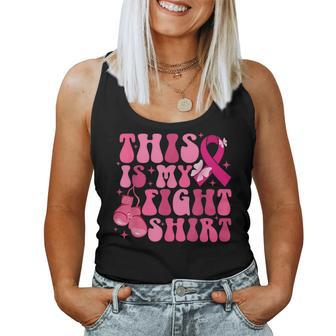 Retro Groovy This Is My Fight Breast Cancer Fighter Women Tank Top | Mazezy