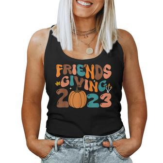 Retro Groovy Friends Giving 2023 Thanksgiving Friendsgiving Women Tank Top - Seseable