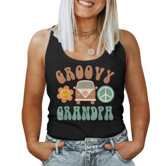 Retro Groovy Grandpa Matching Family Birthday Party Women Tank Top - Monsterry