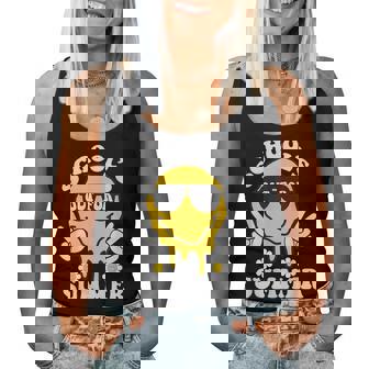 Retro Groovy Schools Out For Summer Graduation Teacher Kids Women Tank Top | Mazezy