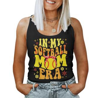 Retro Groovy In My Softball Mom Era Softball Mama Mom Life Women Tank Top - Seseable