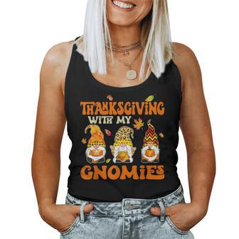 Retro Groovy Thanksgiving With My Gnomies Boys Girls Gnome Women Tank Top | Mazezy