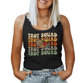 Retro Groovy Turkey Trot Squad Thanksgiving Turkey Runner Women Tank Top | Mazezy