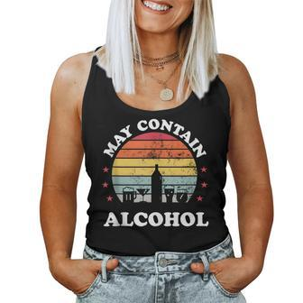 Retro May Contain Alcohol Drinking Party Men Women Women Tank Top | Mazezy