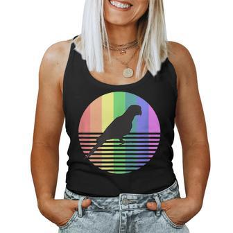 Retro Parrot Gay Pride Vintage 80S Rainbow Colors Bird Women Tank Top | Mazezy