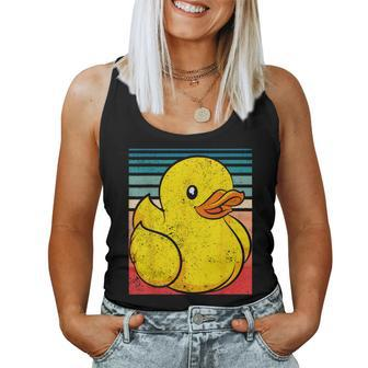 Retro Rubber Duck Women Tank Top Weekend Graphic - Seseable