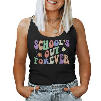 Retro Schools Out Forever Teacher Retirement Women Tank Top | Mazezy