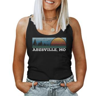 Retro Sunset Stripes Abesville Missouri Women Tank Top | Mazezy