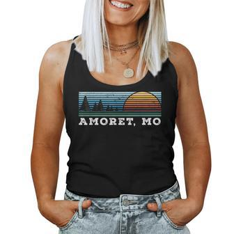 Retro Sunset Stripes Amoret Missouri Women Tank Top | Mazezy