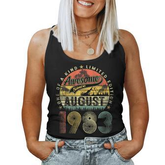 Retro Vintage August 1983 40Th Birthday For Men Women 40Th Birthday Women Tank Top | Mazezy