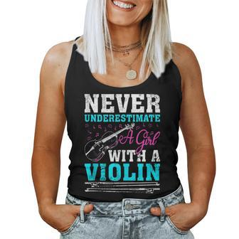 Retro Vintage Never Underestimate A Girl With A Violin Women Tank Top - Monsterry UK