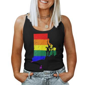 Rhode Island Lgbt Rainbow Gay Pride Flag Women Tank Top | Mazezy