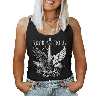 Rock And Roll Musical Instrument Guitar Women Tank Top Weekend Graphic - Seseable