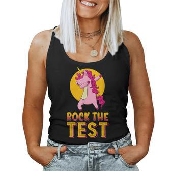 Rock The Test T School Professor Teacher Joke Fun Women Tank Top | Mazezy