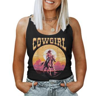 Rodeo Western Country Southern Cowgirl Hat Cowgirl Women Tank Top | Mazezy
