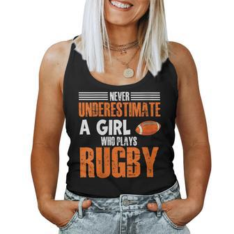 Rugby Girl Meme Never Underestimate A Girl Who Plays Rugby Women Tank Top | Mazezy