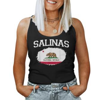 Salinas Ca California Flag Vintage Usa Sports Men Women Women Tank Top | Mazezy