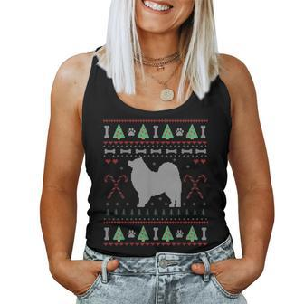 Samoyed Ugly Sweater Christmas Dog Lover Women Tank Top - Seseable