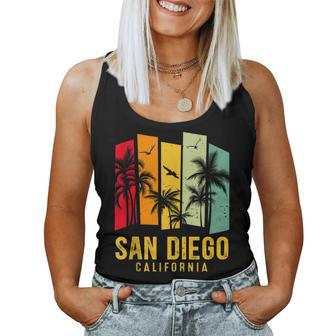 San Diego California Retro Surf Beach Lover Men Women Women Tank Top | Mazezy