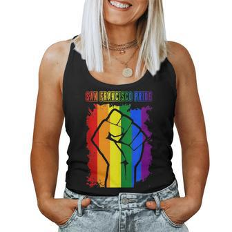 San Francisco California Lgbt Pride Month Lgbtq Rainbow Flag Women Tank Top | Mazezy