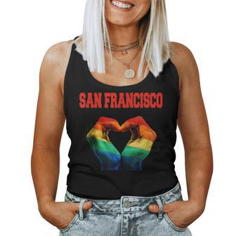 San Francisco Lgbt Pride Costume Rainbow Love Heart Women Tank Top | Mazezy