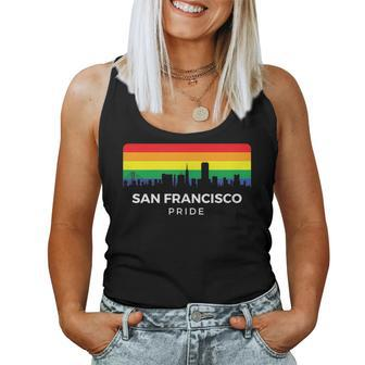 San Francisco Skyline Pride Rainbow Flag Women Tank Top | Mazezy