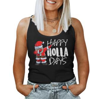 Santa Dab Christmas Happy Holla Days Women Tank Top | Mazezy