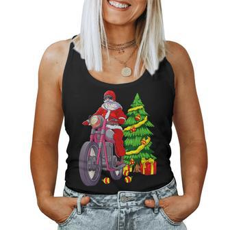 Santa On Motorcycle Biker Christmas Motorbike Women Tank Top | Mazezy