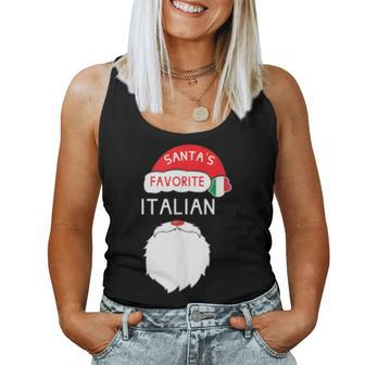 Santas Favorite Italian Italian Christmas Women Tank Top | Mazezy