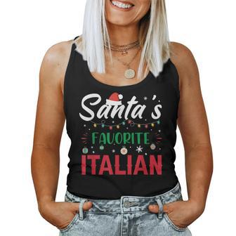 Santas Favorite Italian Clothing Holiday Christmas Women Tank Top | Mazezy