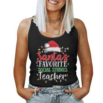 Santas Favorite Social Studies Teacher Christmas For Teacher Women Tank Top | Mazezy