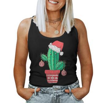 Santa's Hat Cactus Sweater Christmas Party Xmas Holidays Women Tank Top - Monsterry UK